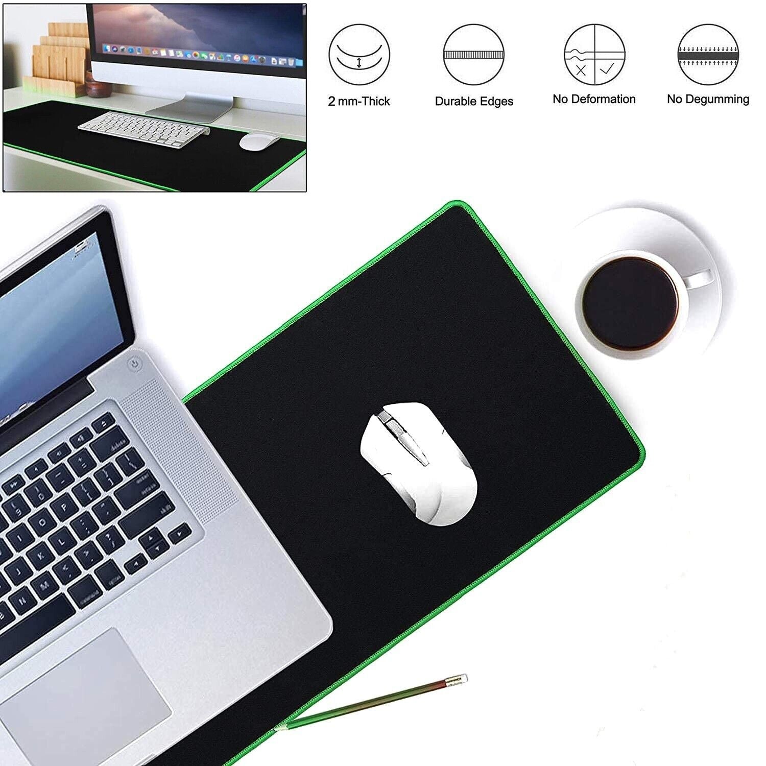 2X Extra Large XL Gaming Mouse Pad Mat for PC Macbook Laptop Anti-Slip 60Cmx30Cm